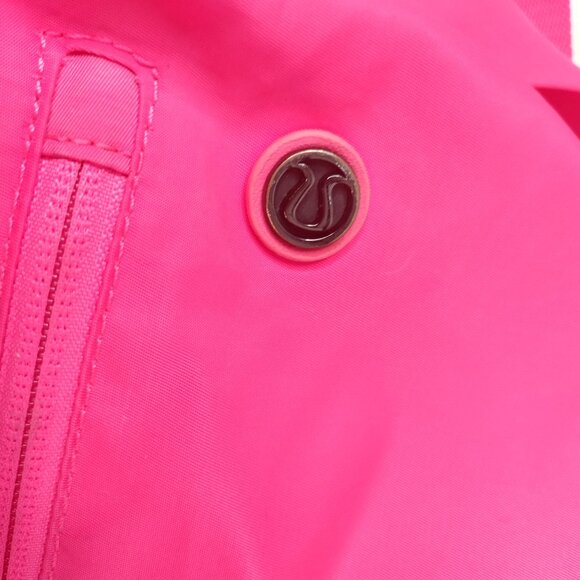 lululemon Neon Pink The Yoga Bag Adjustable Straps w/ Zipper Pockets Water-Repel - Picture 8 of 16